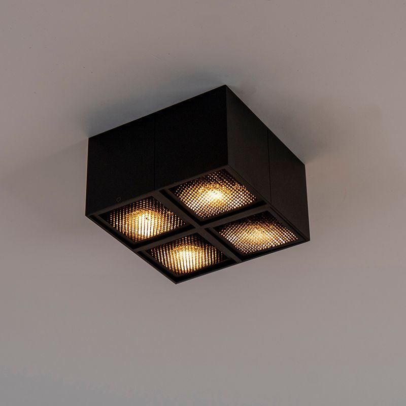 Design spot zwart 4-lichts - Qubo Honey