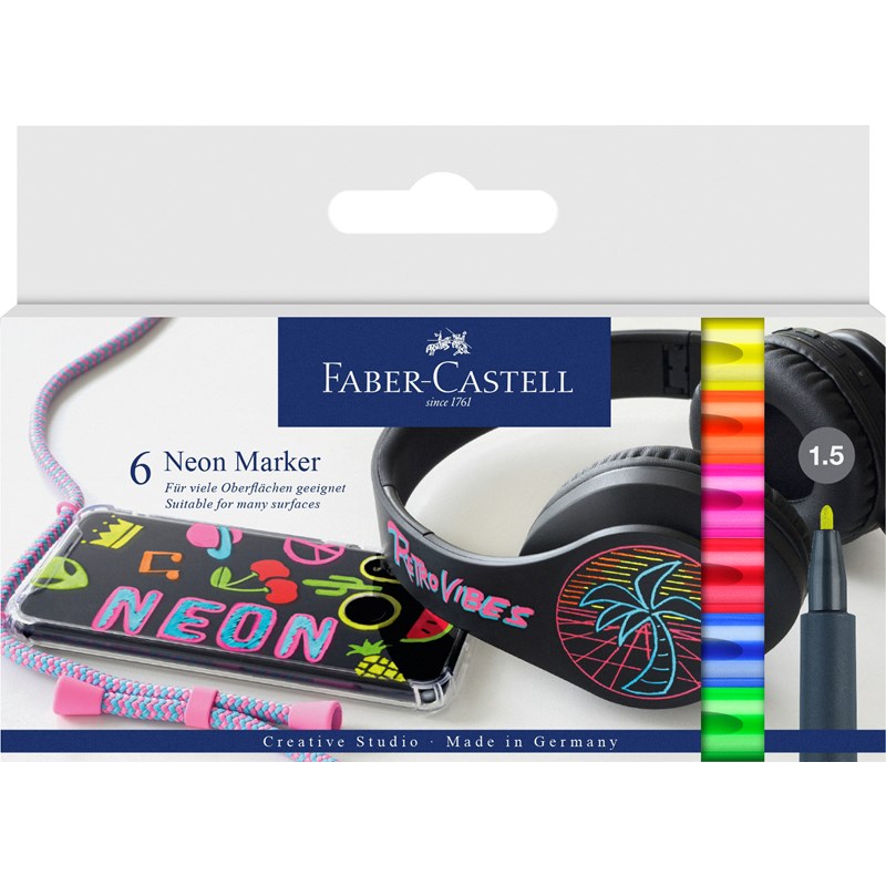 Faber-Castell<br>Tusser Neon 6 stk.