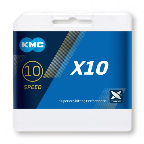 KMC X10 10-Speed kæde til Shimano, Sram og Campagnolo Sølv/sort