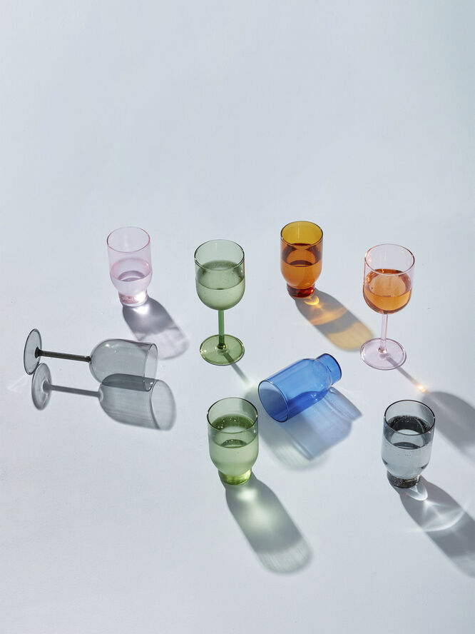 Studio About WATER GLASS, 2 PCS, TALL, AMBER, 65110A 203