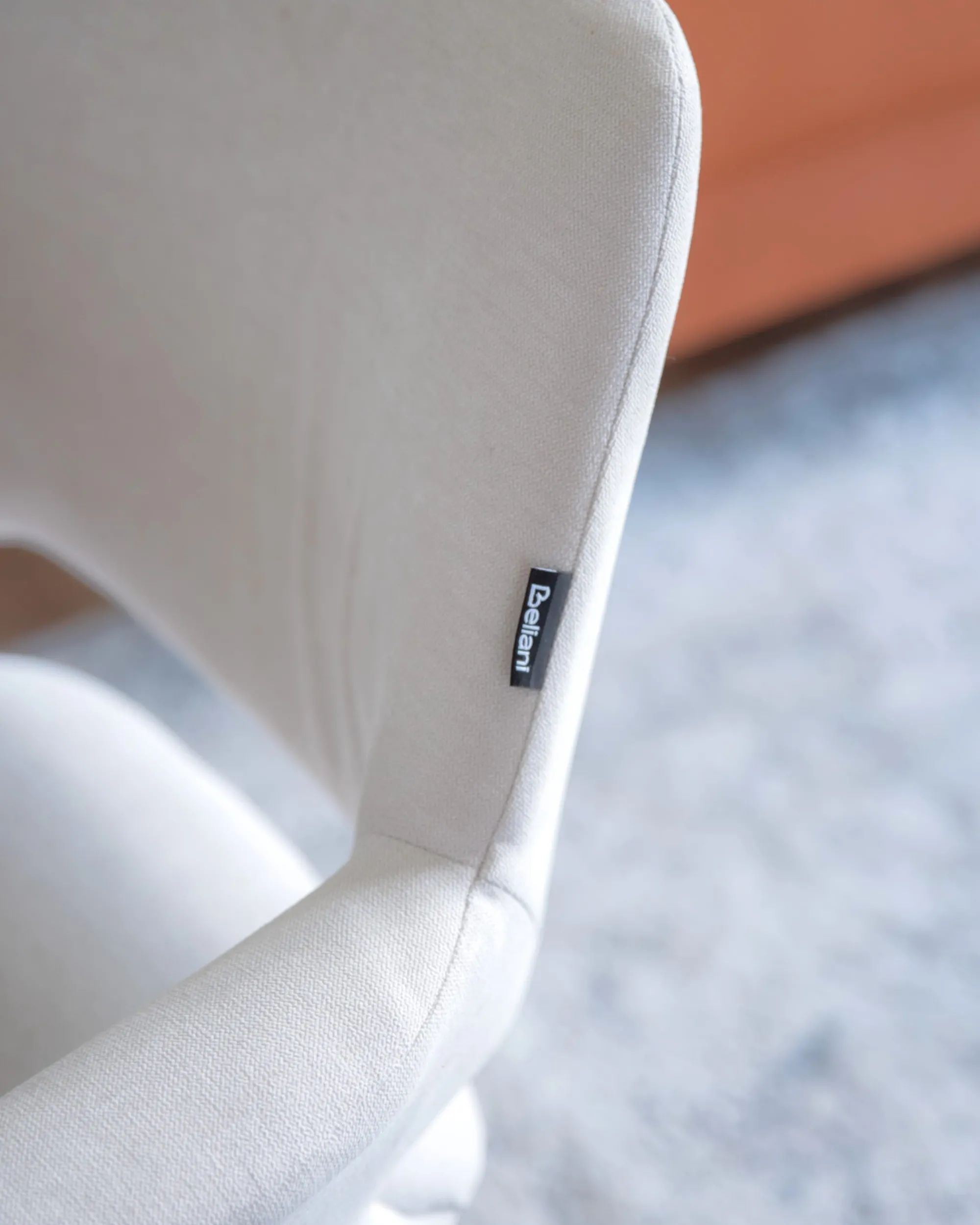 Set van 2 eetkamerstoelen CINEY Stof Gebroken wit