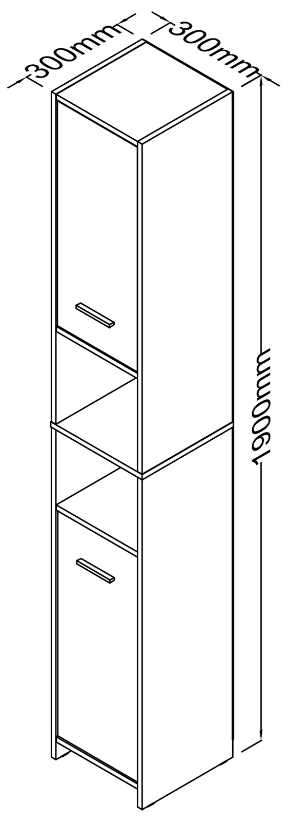 VCM 4-tlg. Komplett Badmöbel Badschrank Bad Unterschrank Hochschrank Set Zalo ll