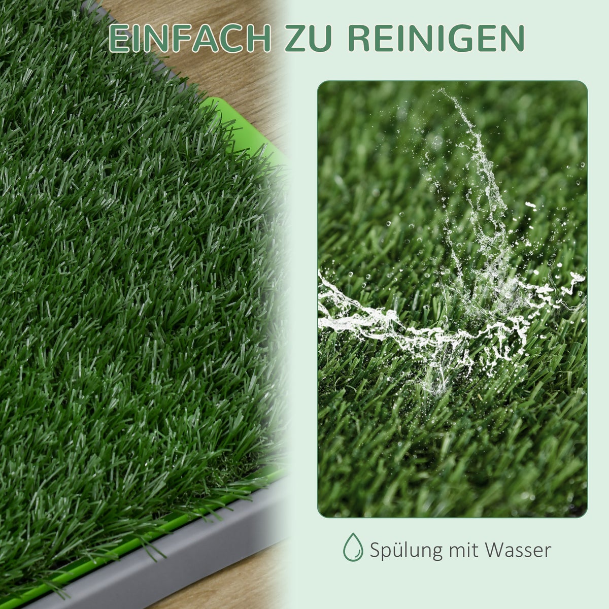 PawHut Hondentoilet, 67L x 41B x 3,5H cm, Kunststof, PE, Groen