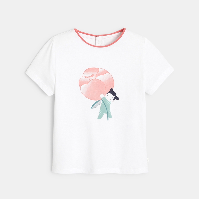 T-shirt camélia rose bébé fille