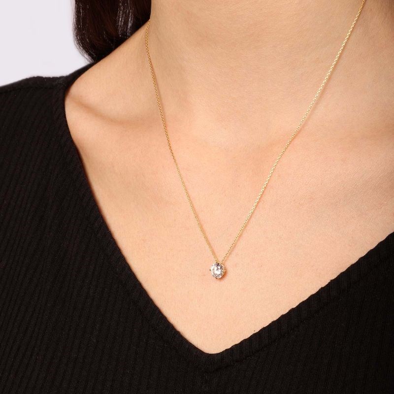 Pendentif Or Jaune et oxydes de zirconium  