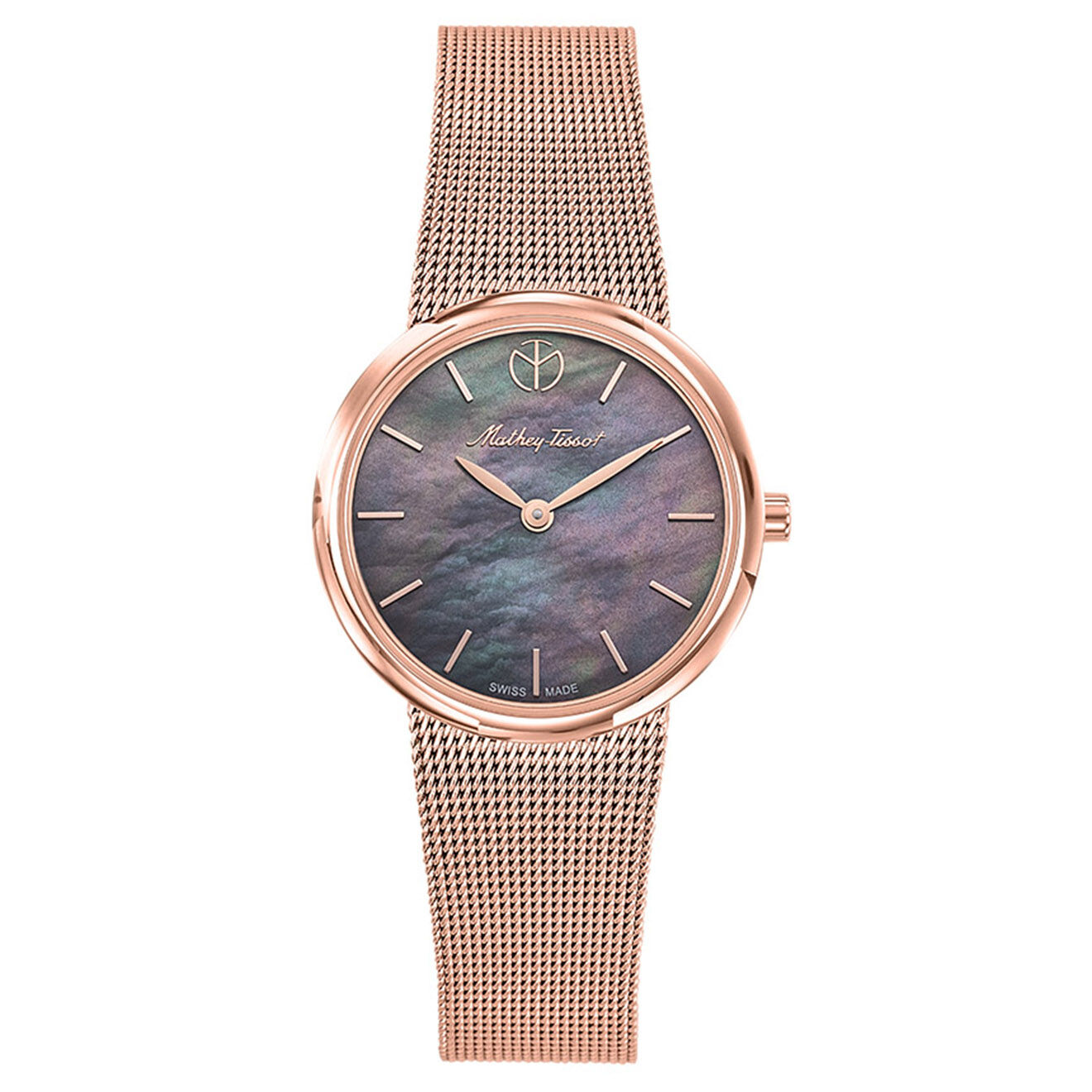 Mathey-Tissot Montre Femme Quartz en Acier Milly doré rose