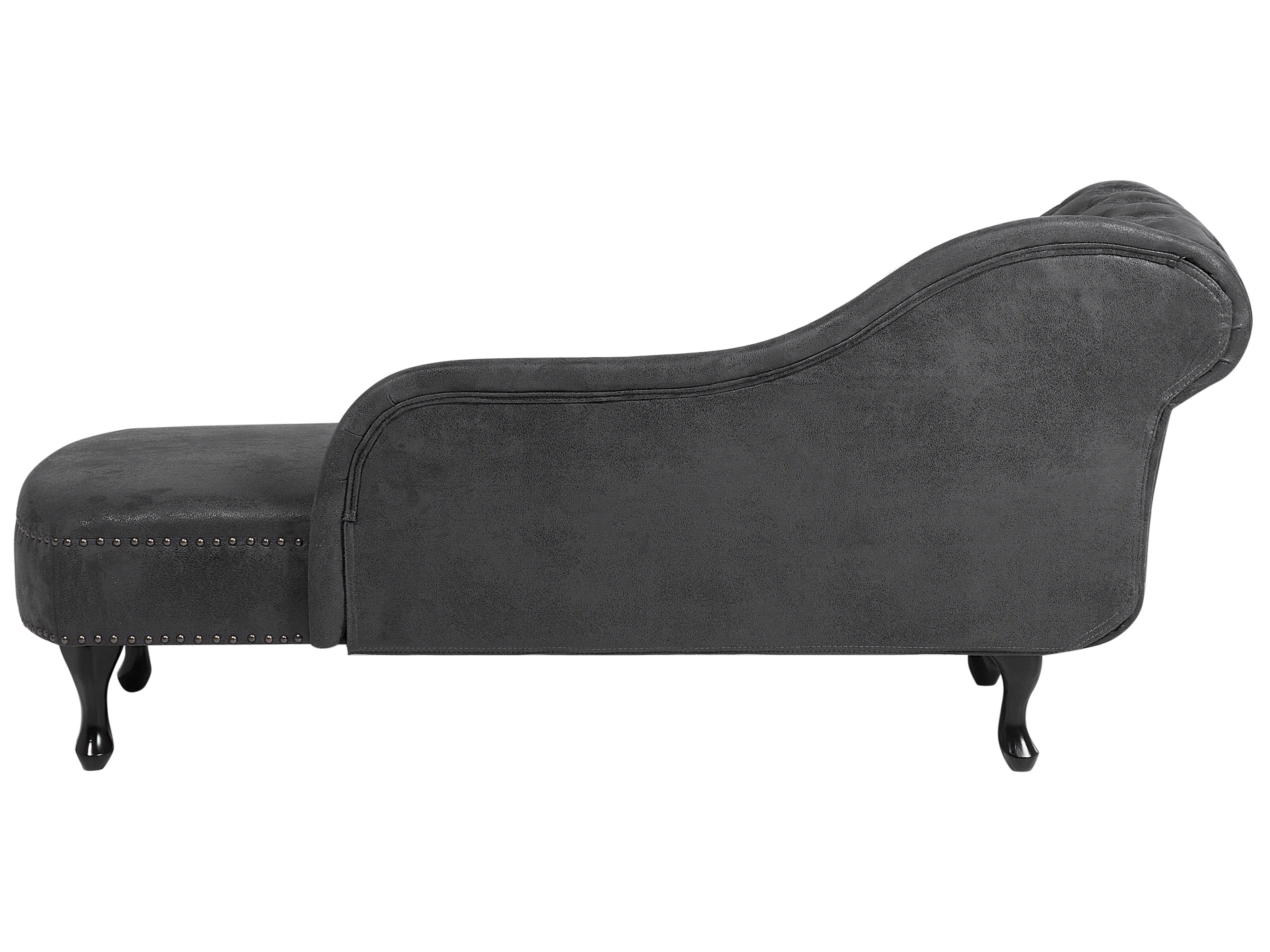 Linkszijdige chaise longue NIMES Kunstsuède Donkergrijs
