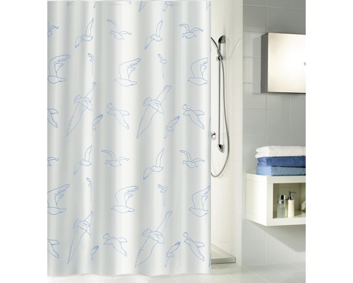 Douchegordijn Kleine Wolke Birdie wit textiel 180 x 200 cm