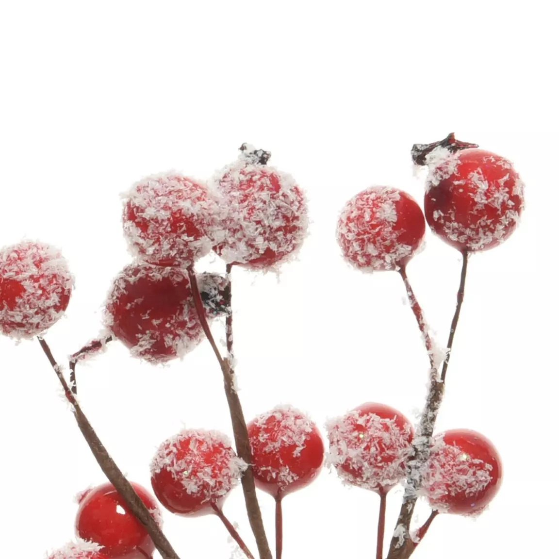 Lot de 3 branches de baies (15 cm) Romancia Rouge enneigé
