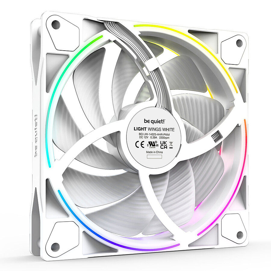 be quiet! Light Wings 140 mm PWM High Speed ARGB - Pack de 3 - Blanc