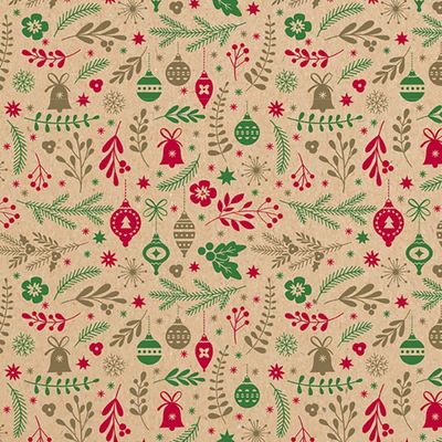 Clairefontaine - Papier cadeau kraft - 70 cm x 50 m - décorations de Noël