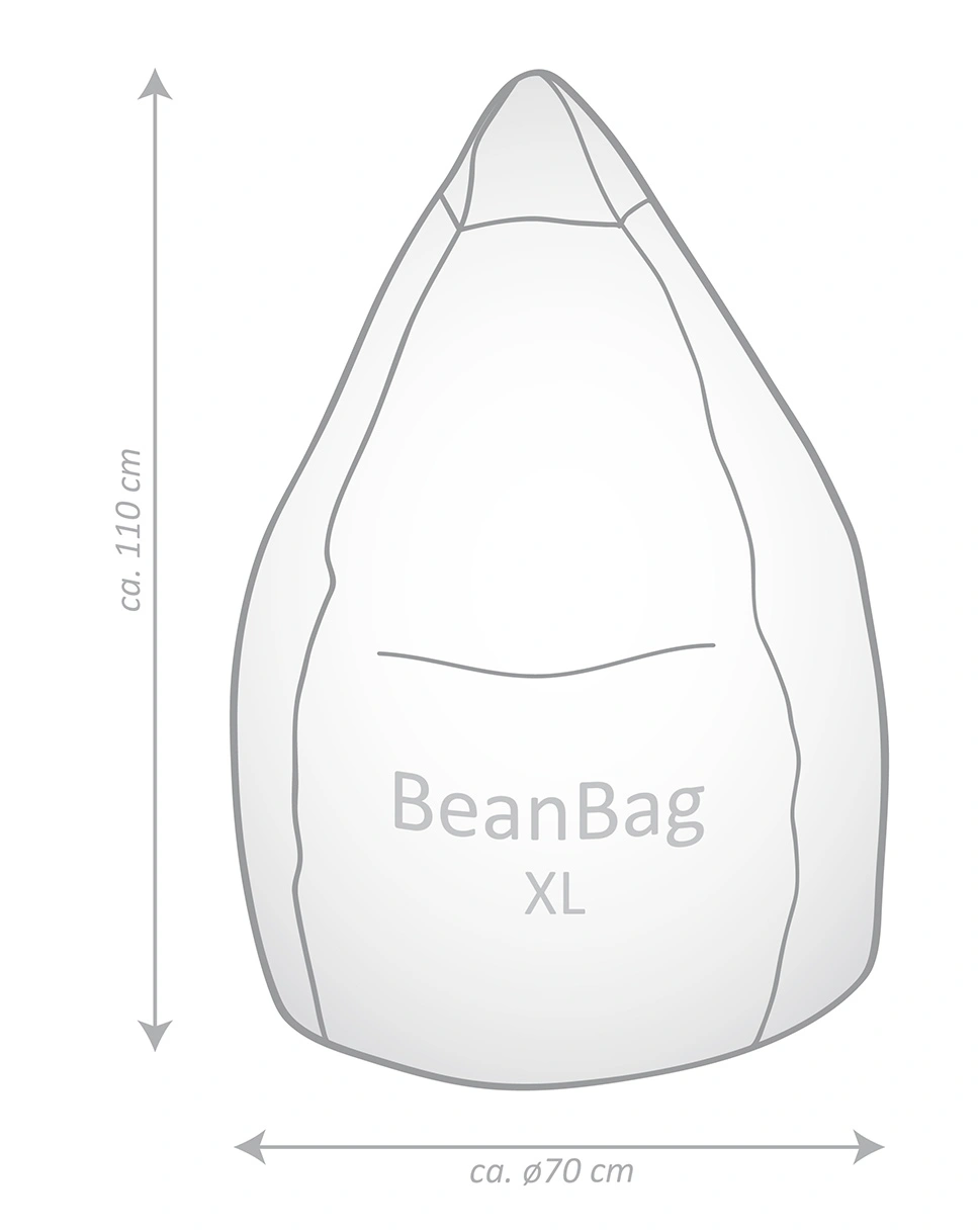 BeanBag FLUFFY HEARTS XL, 70 x 110 (Farbe: rot)