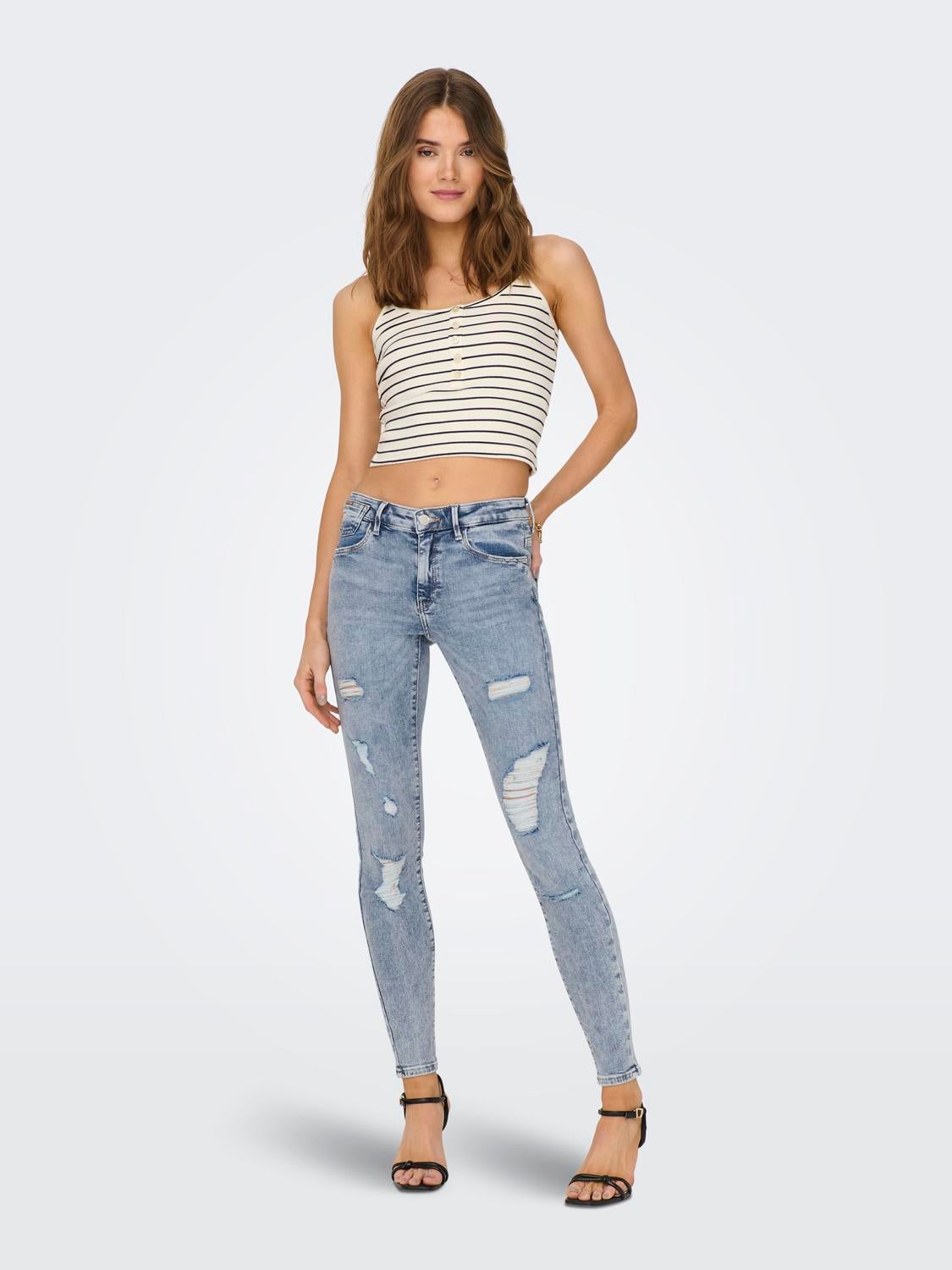ONLCARMEN Mittlere Taille Skinny Fit Jeans Light Blue Denim