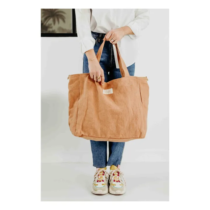 Adorna Sac zippé en lin | Terracotta