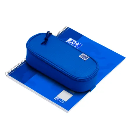 Oxford Federmäppchen oval blau - mit Gummiband
