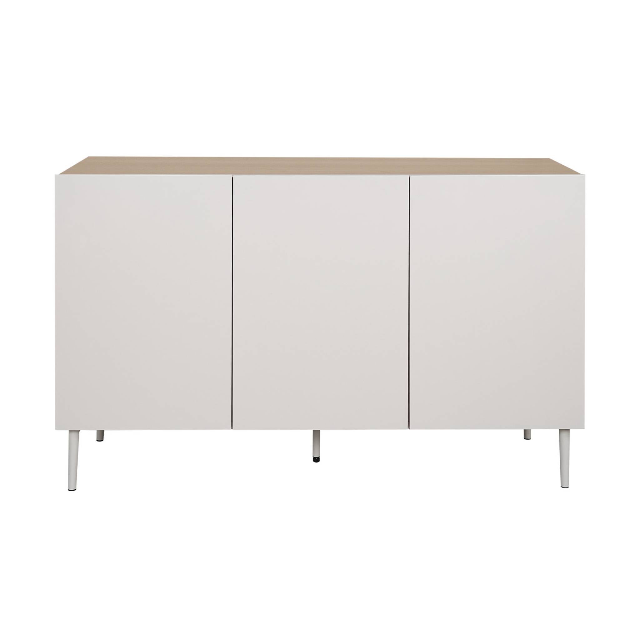 sweeek - Dressoir met 3 deuren metaal en houtdecor 120cm