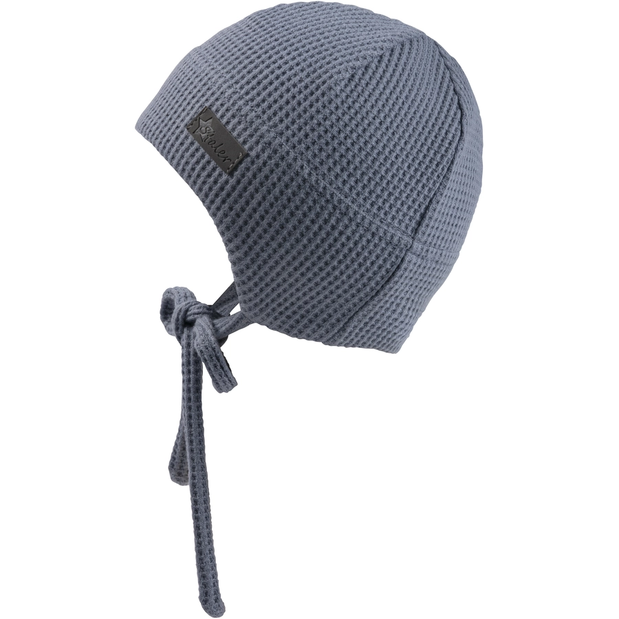 Sterntaler Beanie Waffelpique graublau
