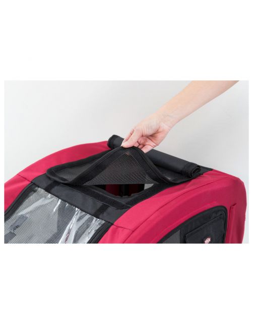Trixie Fietskar - Hondenfietskar - 63x68x75\/137 cm Zwart Rood Tot 22 Kg Medium