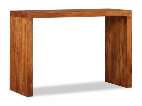 Table console Bois massif avec finition miel 110x40x76 cm