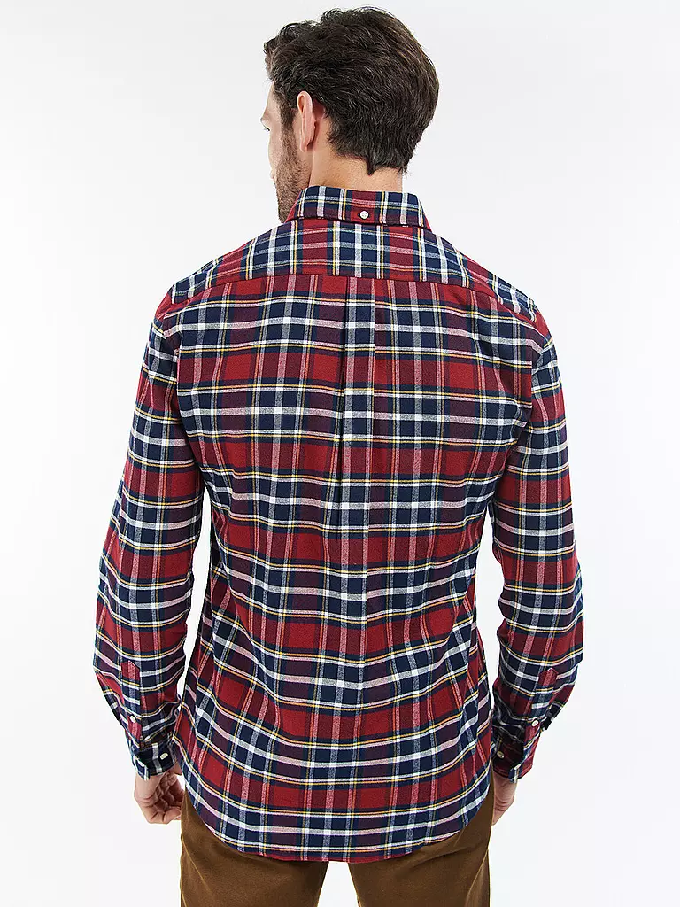 BARBOUR Flanellhemd Slim Fit BEDSOM rot