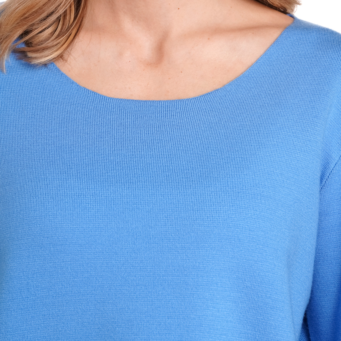 Gina Benotti Damen Pullover mit Kontraststreifen blau