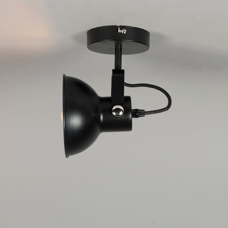 Industriële wand- en plafondlamp, zwart, kantelbaar - Guida