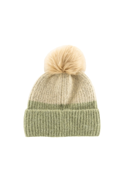 Bonnets columbia winter blur pom pom 348 safari, chalk