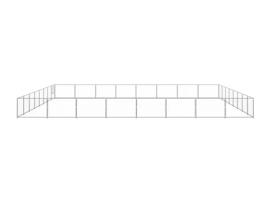 Chenil extérieur cage enclos argenté 800 x 800 x 70 cm 02_0000296