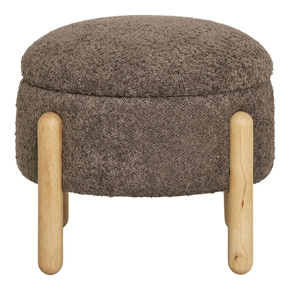 Hioshop Medas poef Met opberging bruin
