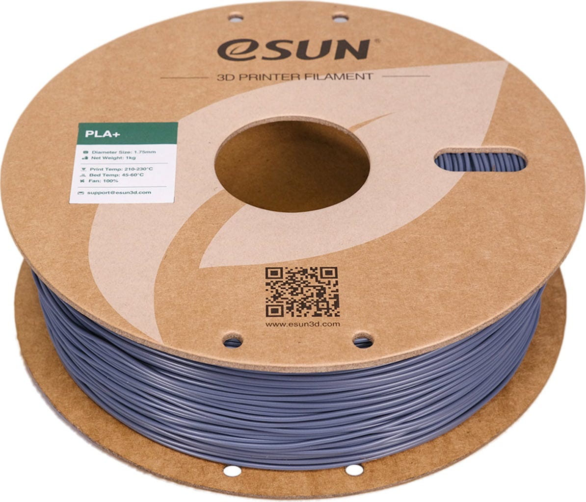 eSUN  PLA+ Gray, 1,75 mm / 1000 g    PLA-Filament mit verbesserten physikalischen Eigenschaften
