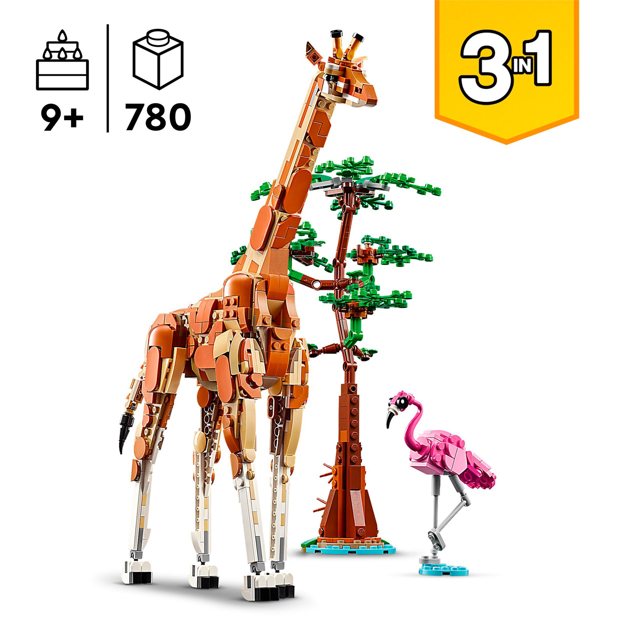 LEGO Konstruktionsspielzeug Creator 3-in-1 Tiersafari