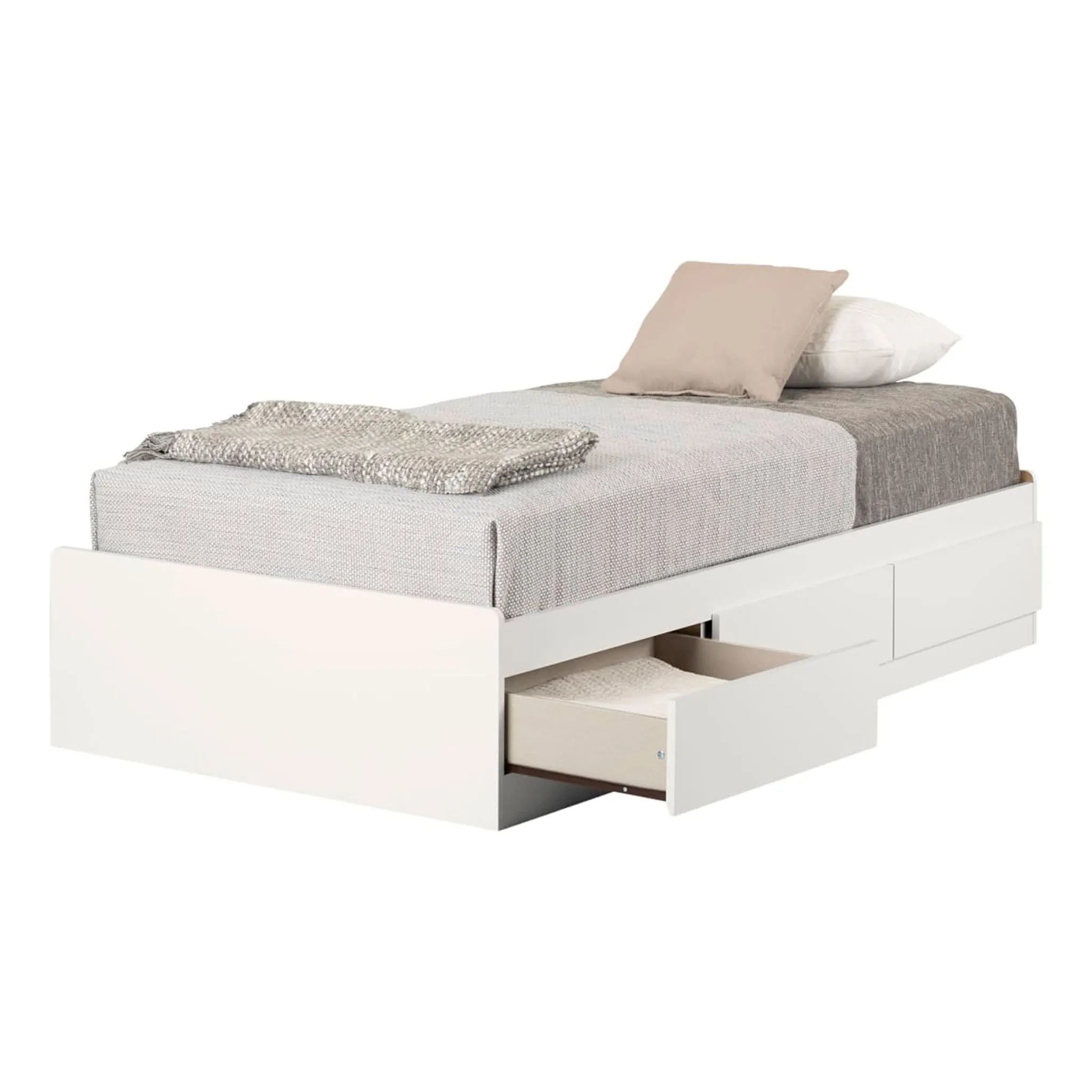 South Shore Lit Simple Matelot 3 Tiroirs Munich - Blanc Solide