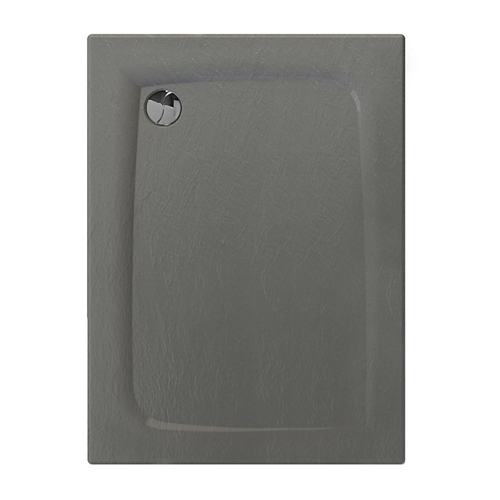 Receveur de douche rectangulaire 90x120cm, gris mat effet pierre, Allibert Mooneo