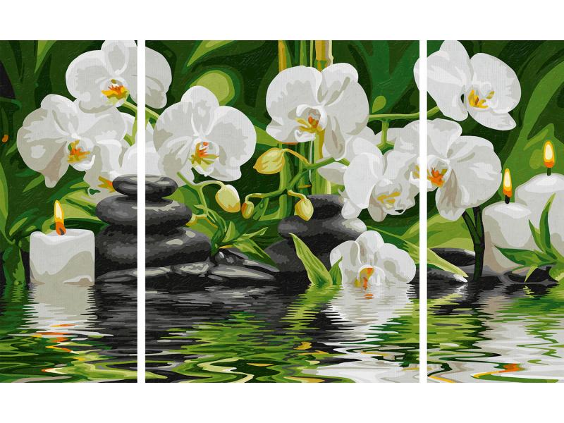 Schipper Malen nach Zahlen Wellness-Oase Triptychon, Bilder malen für Erwachsene, inklusive Pinsel und Acrylfarben