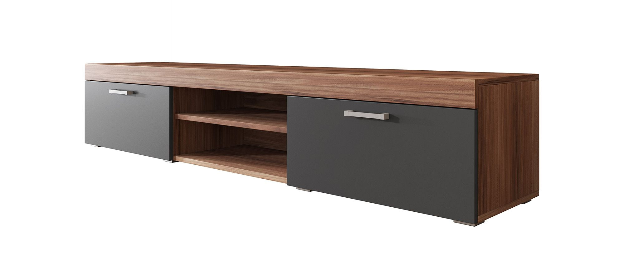 Meubella - TV-Meubel Slim - Grijs - Eiken - 200 cm