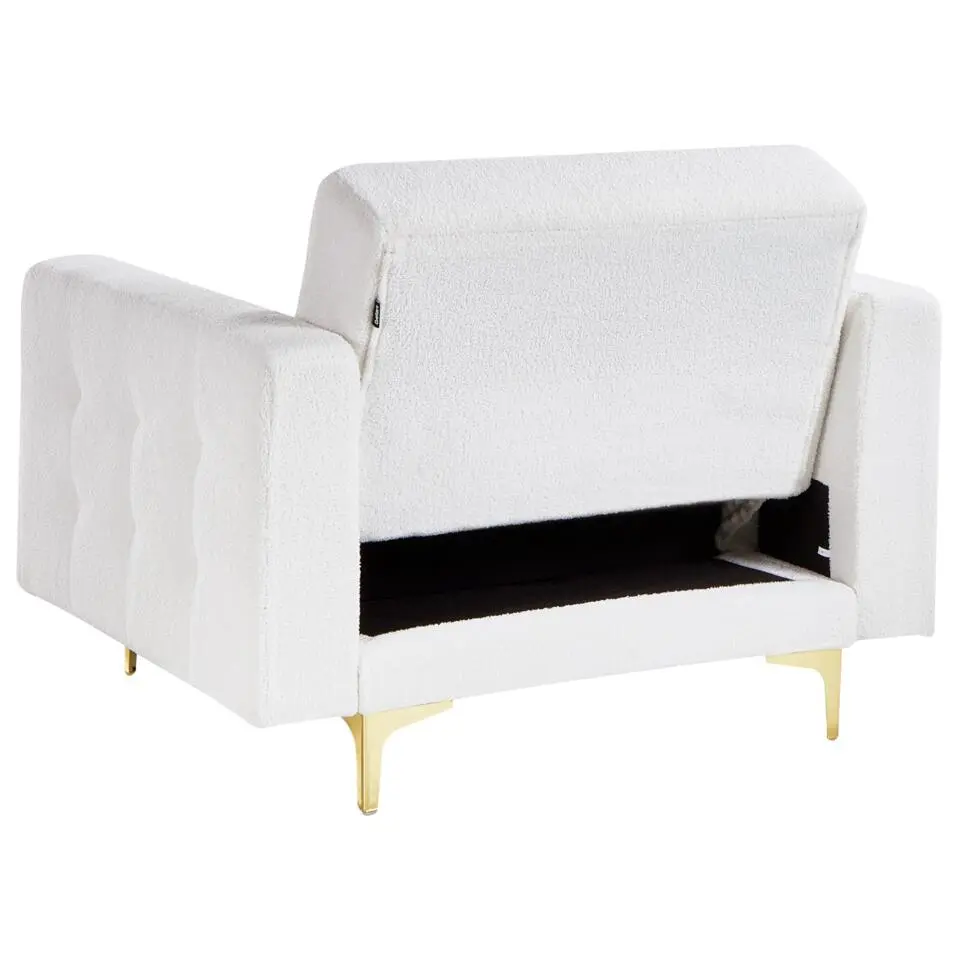 ABERDEEN - Fauteuil - Wit - Bouclé