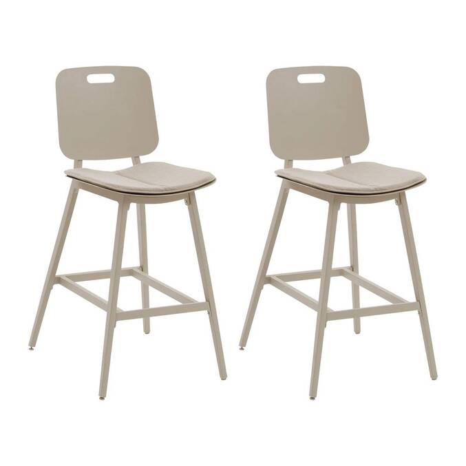 Lot de 2 chaises hautes de jardin TERZANO Beige & Argile