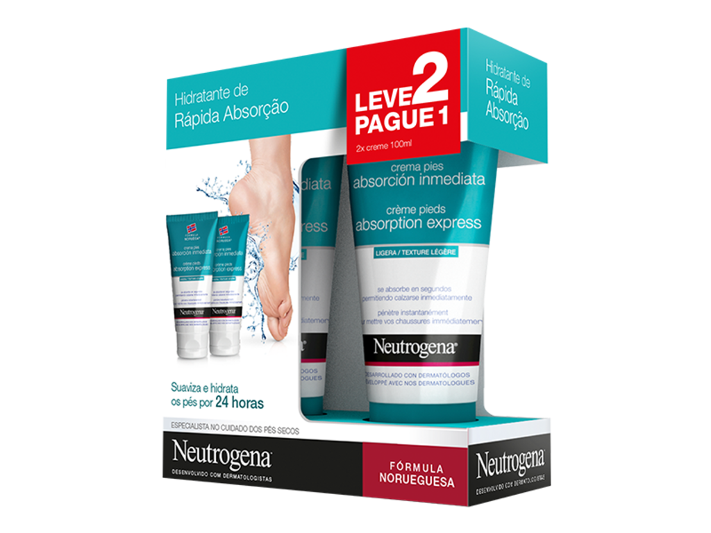 CREME PÉS NEUTROGENA RÁPIDA ABSORÇÃO 2X100ML LEVE 2 PAGUE 1