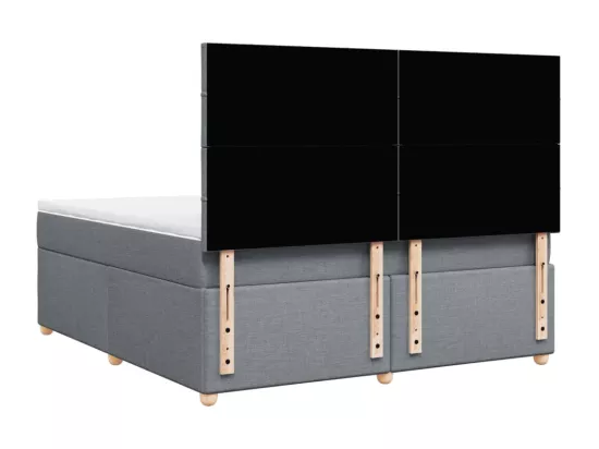 Sommier à lattes de lit avec matelas Gris clair 180x200cm Tissu