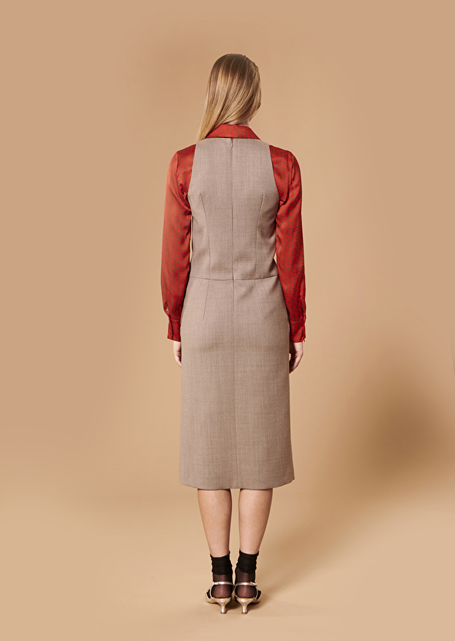 Robe Rollandebeige en flanelle