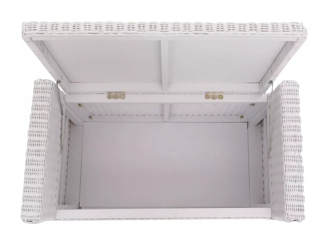 Coffre de rangement Genua Rattan, blanc