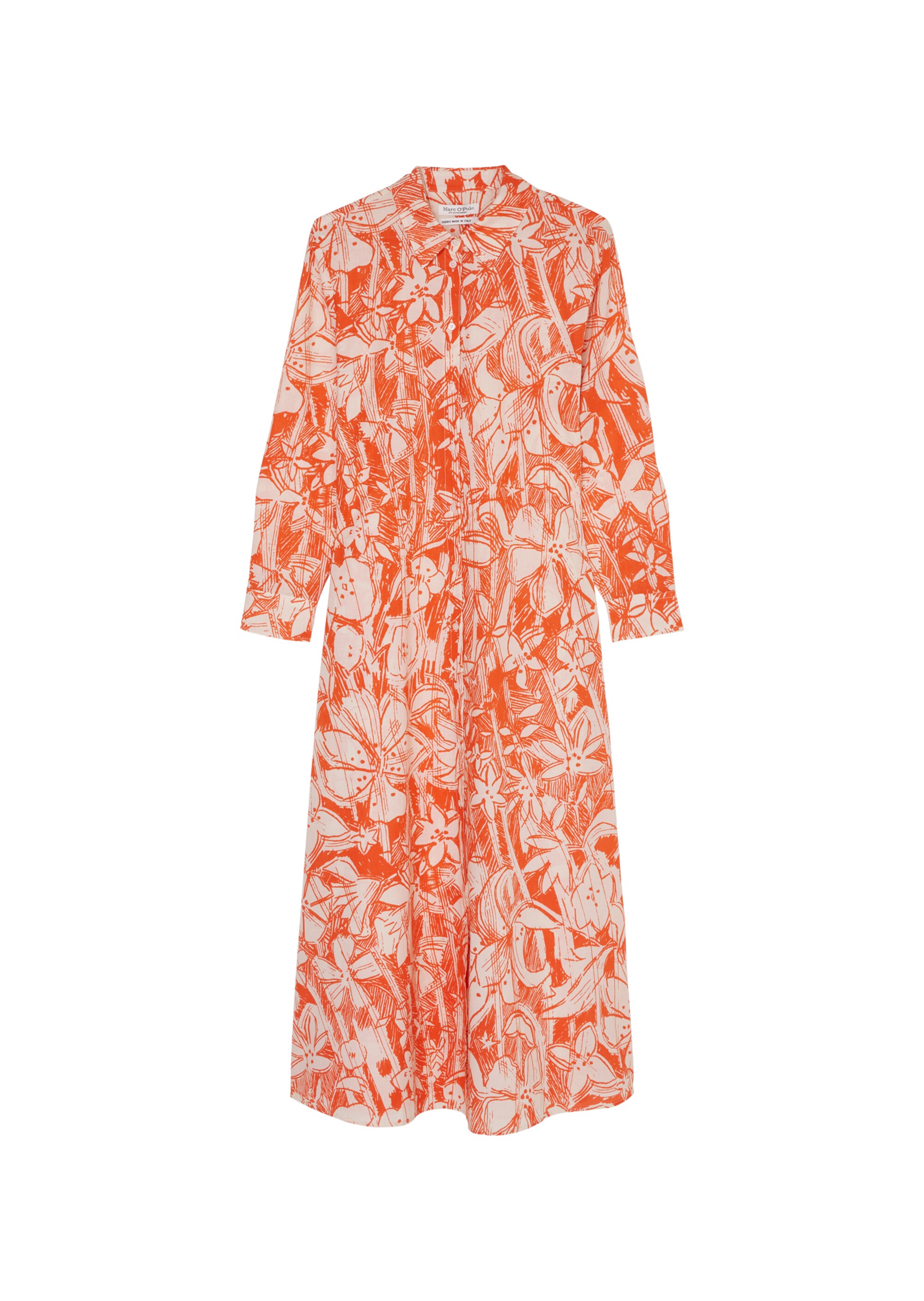 Maxi-Blusenkleid A-Linie aus reiner Baumwolle