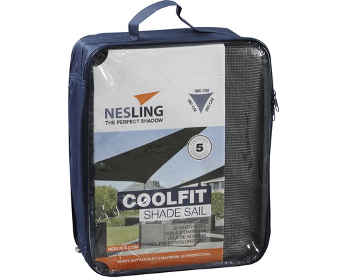 Zonnezeil driehoekig Coolfit grijs 360x360x360 cm