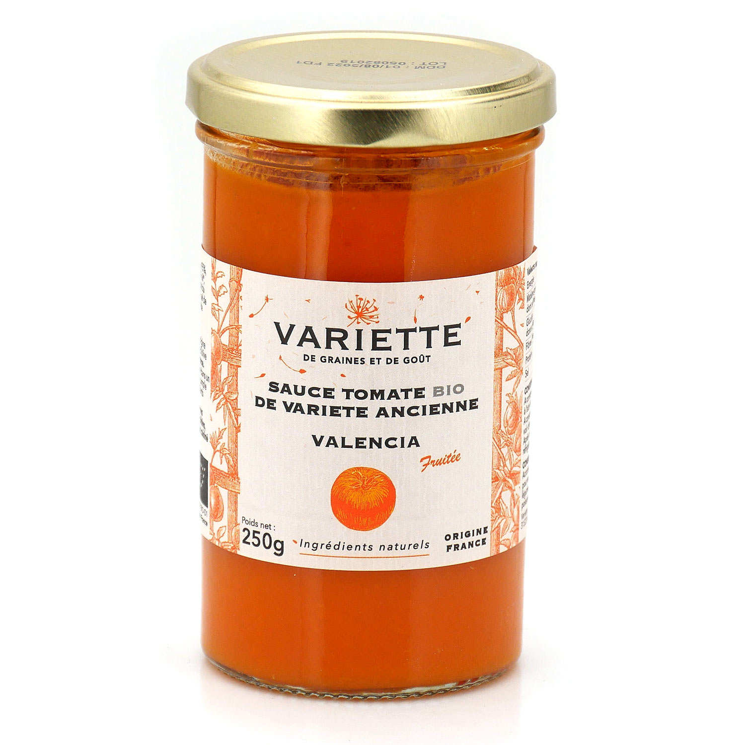 Sauce tomate bio de variété ancienne Valencia orange