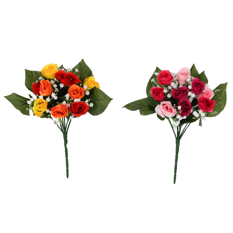 Bouquet artificiel rosettes