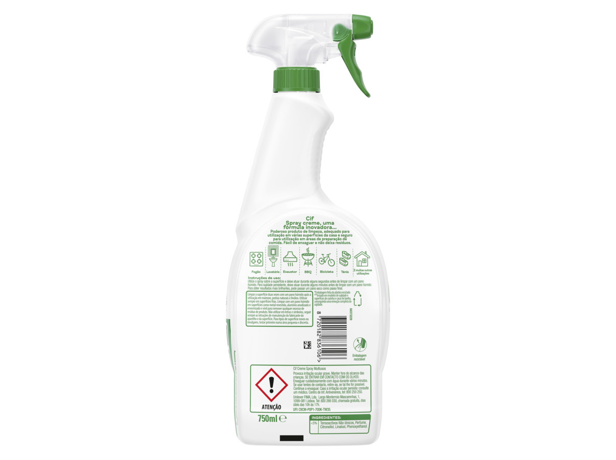 CREME DE LIMPEZA CIF SPRAY 750ML