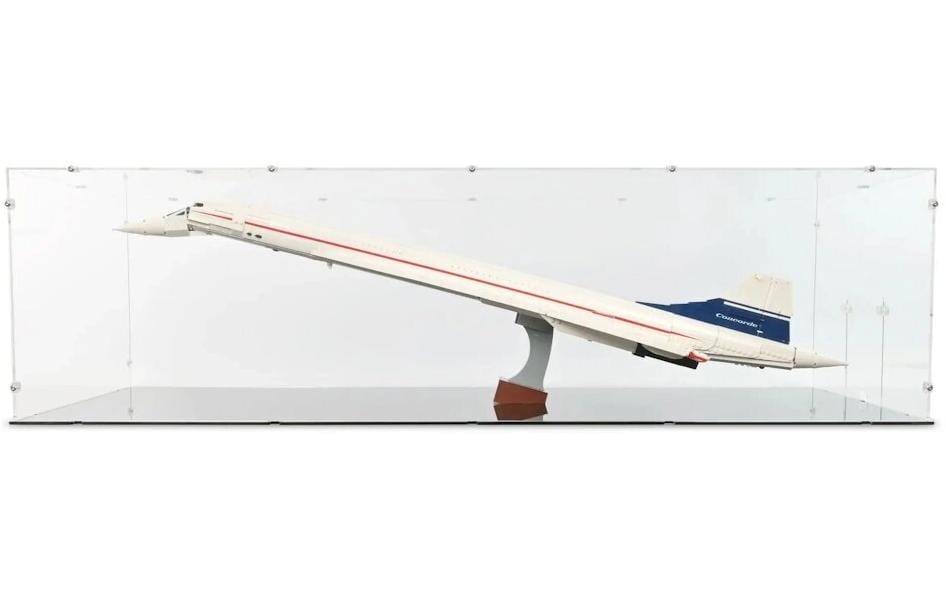 Baukasten Acryl-Display für LEGO 10318 Concorde<br>Acry-Display-Box mit schwarzem Boden