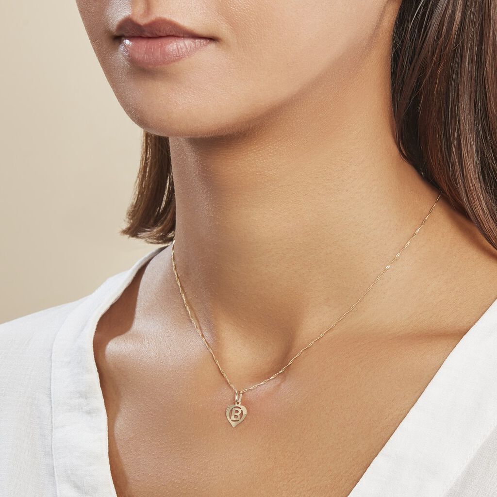 Pendentif Eudocie Coeur Lettre Or Jaune