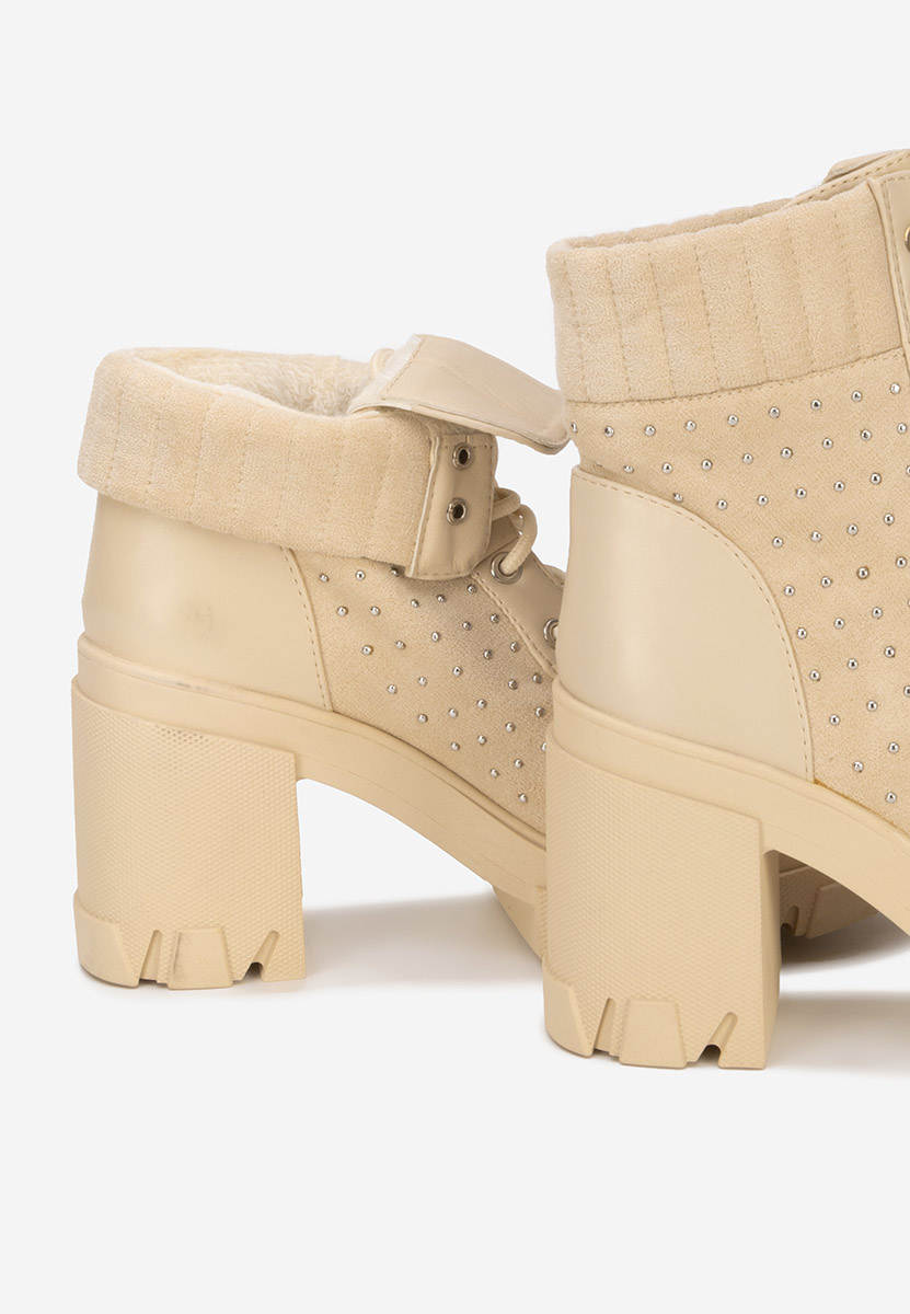 Bottines à talon beige Molina