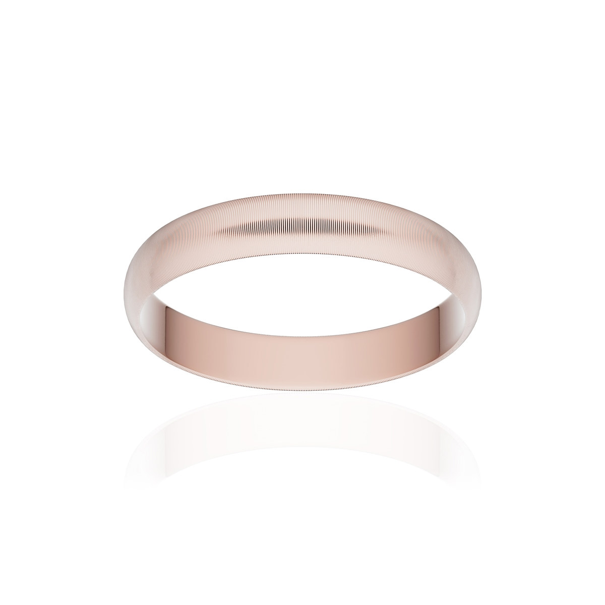 Alliance or 750 rose mat ruban 3,5mm